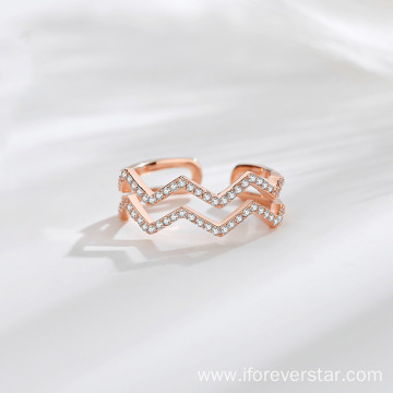 Rose Gold Fine Jewelry 925 Silver Zircon Rings